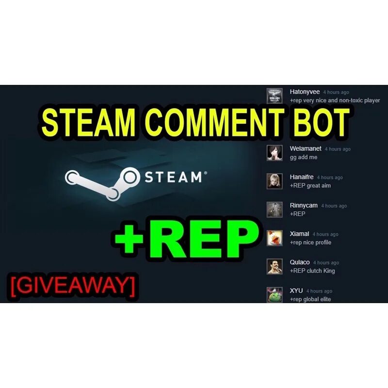 Steam giveaways. +Rep стим. Что такое rep в стиме. Комментариями в Steam. Steam bot.