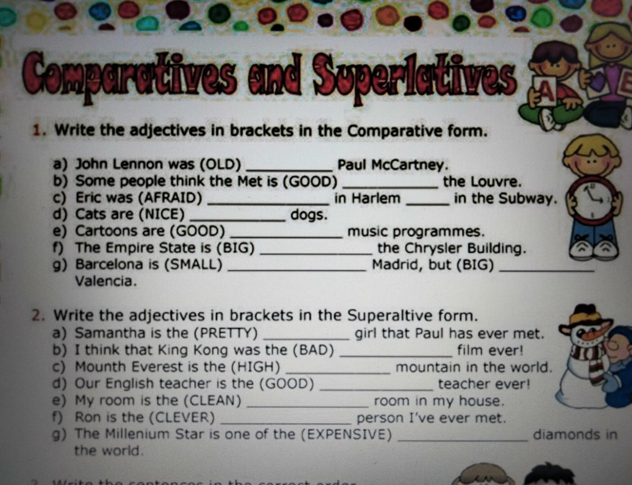 Write the adjectives 1 Sun. Write the Comparative form of the adjectives in Brackets. Write the adjectives in right form. Open the Brackets and use the adjectives in the Comparative form гдз. Mark the adjectives