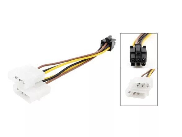 Адаптер Raiser Molex+6-Pin. Адаптер питания 4 Pin Molex PCI-E. Переходник 2х молекс на 6 пин PCI-E. Молекс на 6 пин для видеокарты. Без дополнительного питания