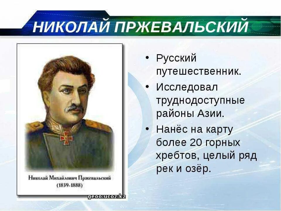 Про великих путешественников. Великие географ открытия Николая Пржевальского. Путешествие Николая Пржевальского 5 класс география. Знаменитые путешественники.