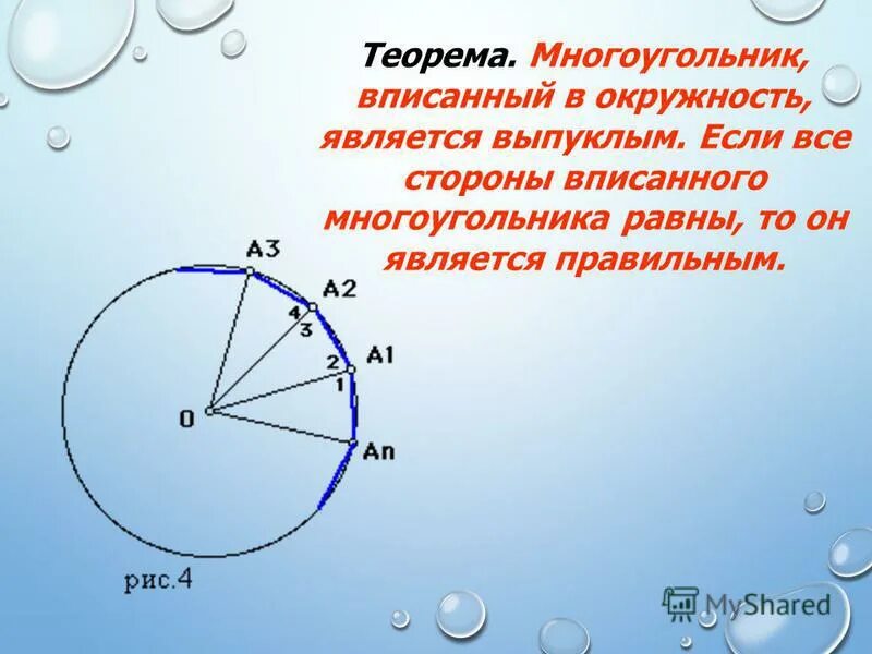 Стороны многоугольника вписанного в окружность