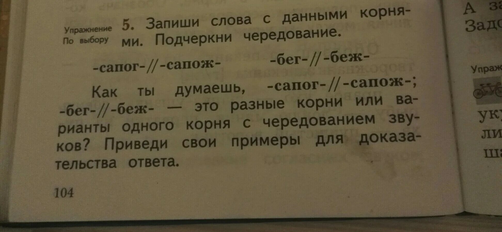 Слова с корнем бег беж. Запиши слова с данными корнями подчеркни чередование. Слова с корнями сапог и сапож. Беж бег чередование.