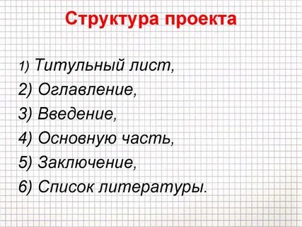 Структура проекта титульный лист