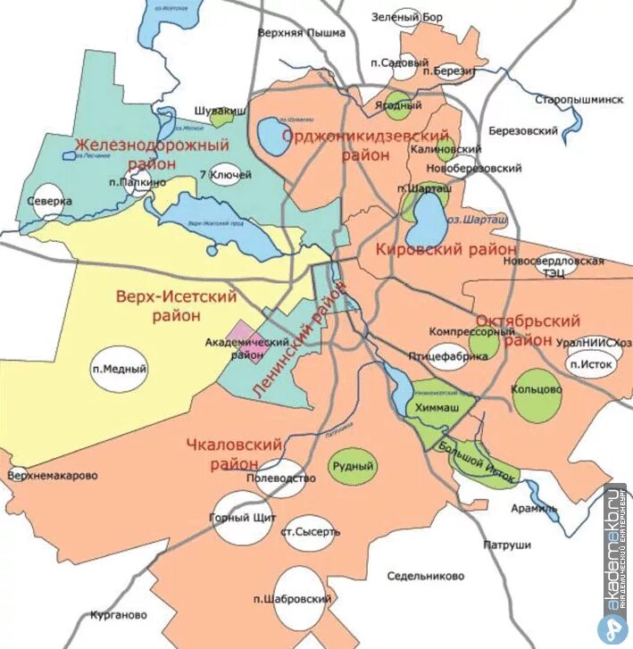 Район какая сегодня. Карта Екатеринбурга по районам. Районы Екатеринбурга на карте. Екатеринбург карта районов Екатеринбурга. Карта города Екатеринбурга по районам.