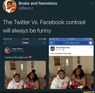 Broke and Nameless v The Twitter Vs. Facebook contrast will always be funny...