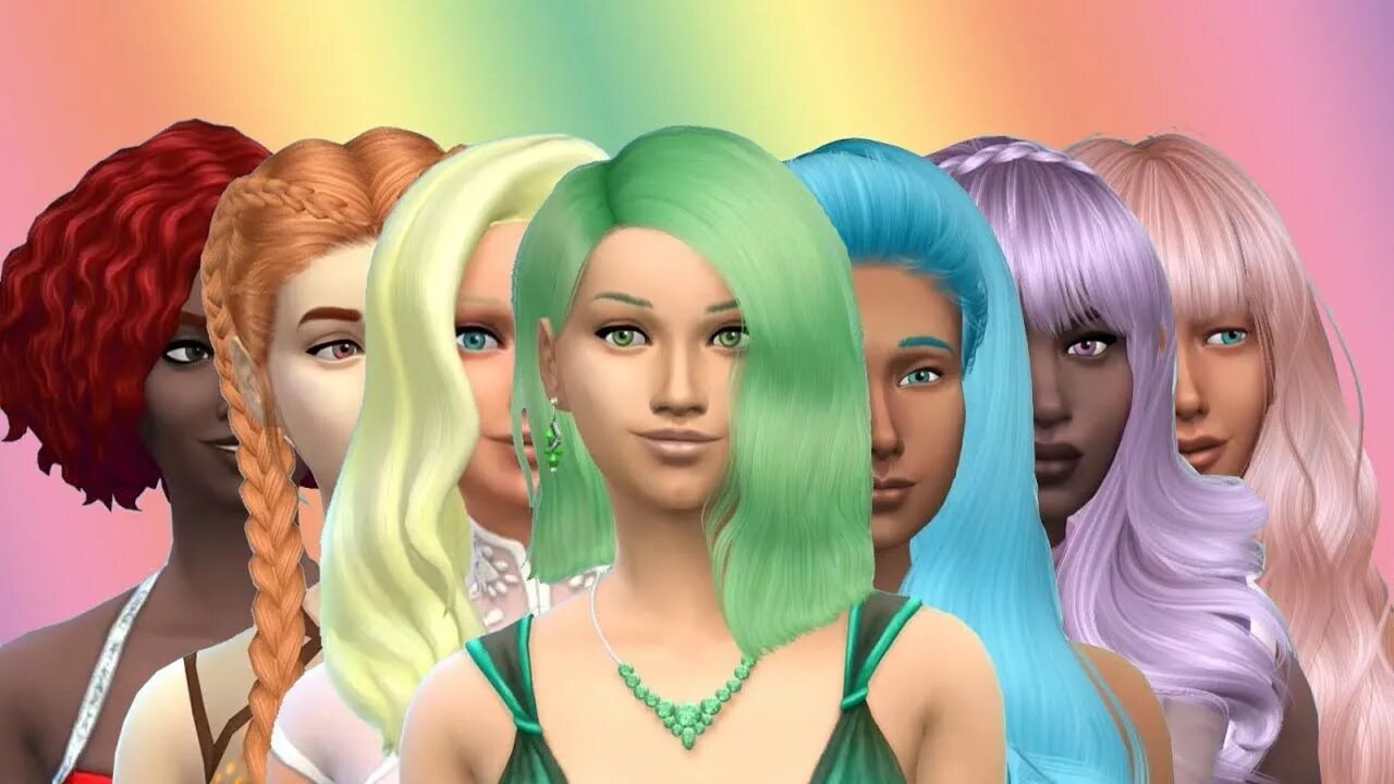 Симс 4 тренд. SIMS 4 Rainbow hair cc. Симс 4 КАС. ЧЕЛЛЕНДЖ симс 4. Радужные ЧЕЛЛЕНДЖ симс 4.