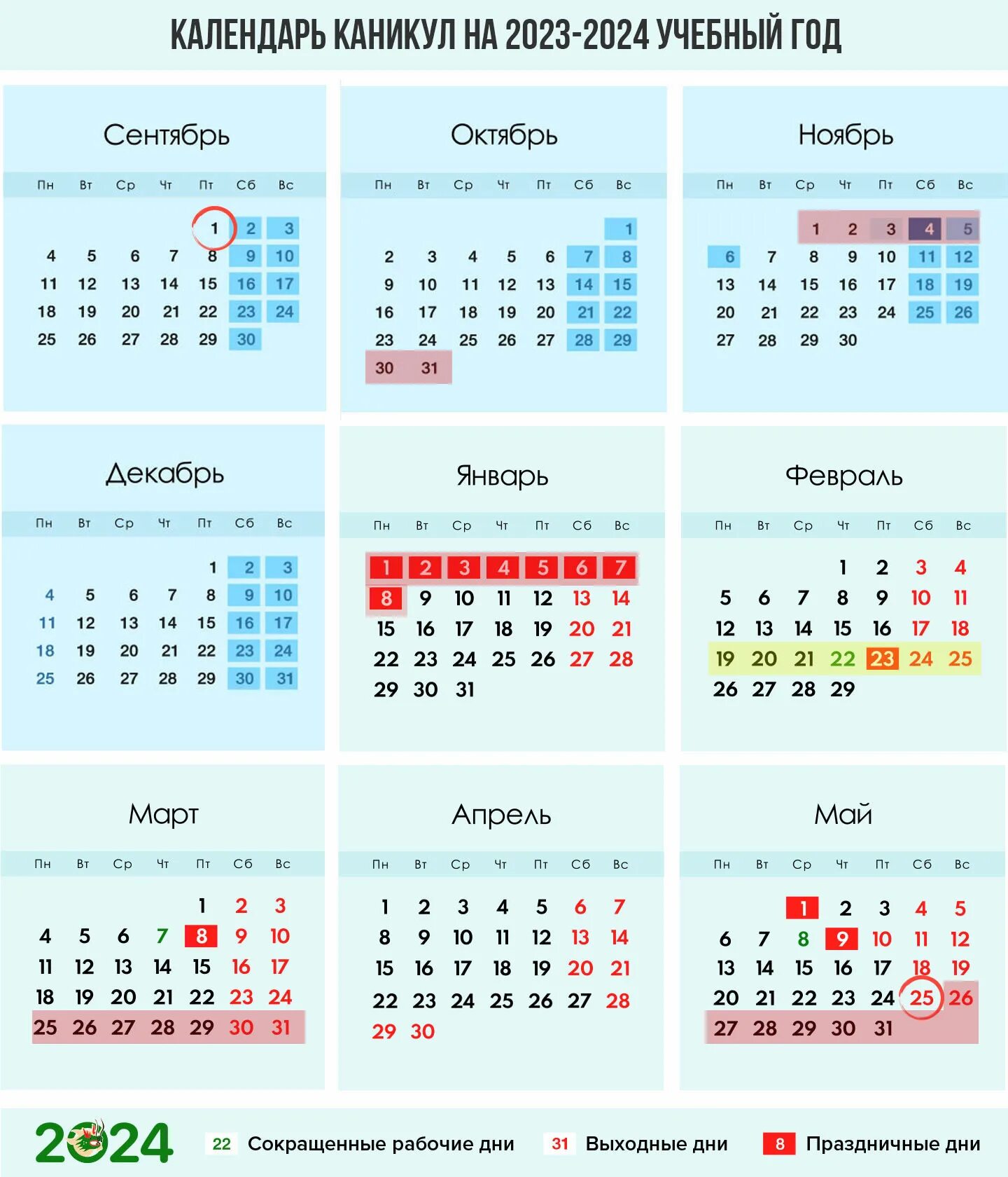 Каникулы московская область 2023 2024 5 1. Учебный календарь 2023-2024 год с каникулами. Календарь каникул на 2023 учебный год. Календарь на 2023 год с каникулами. Каникулы в 2023 году у школьников.