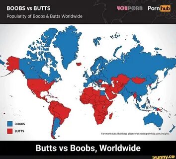 BOOBS vs BUTTS Popularity of Boobs & Butts Worldwide Butts vs Boobs...