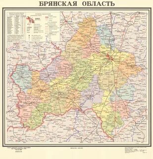 Administrative map of the Bryansk region, 1969