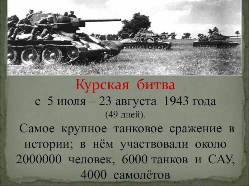 Танки участвовавшие в курской битве