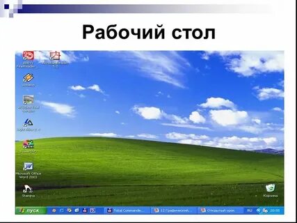 Элементами рабочего стола являются