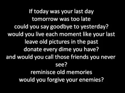Песня if today was your