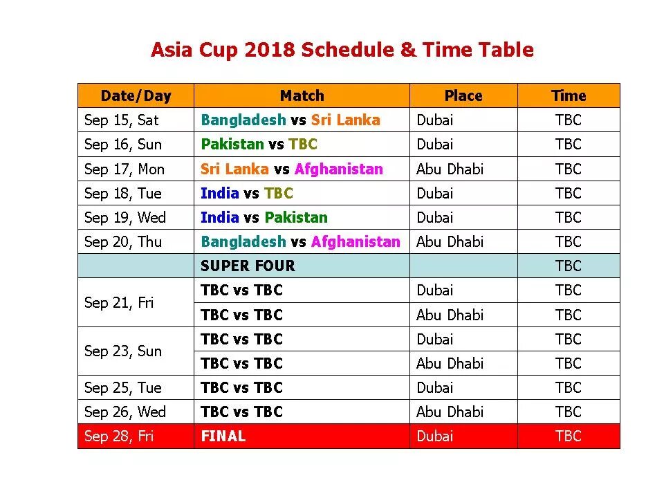 Asia Cup Dubai. Datetime таблица. Тейбл тайм 1. Time Schedule. Cup время