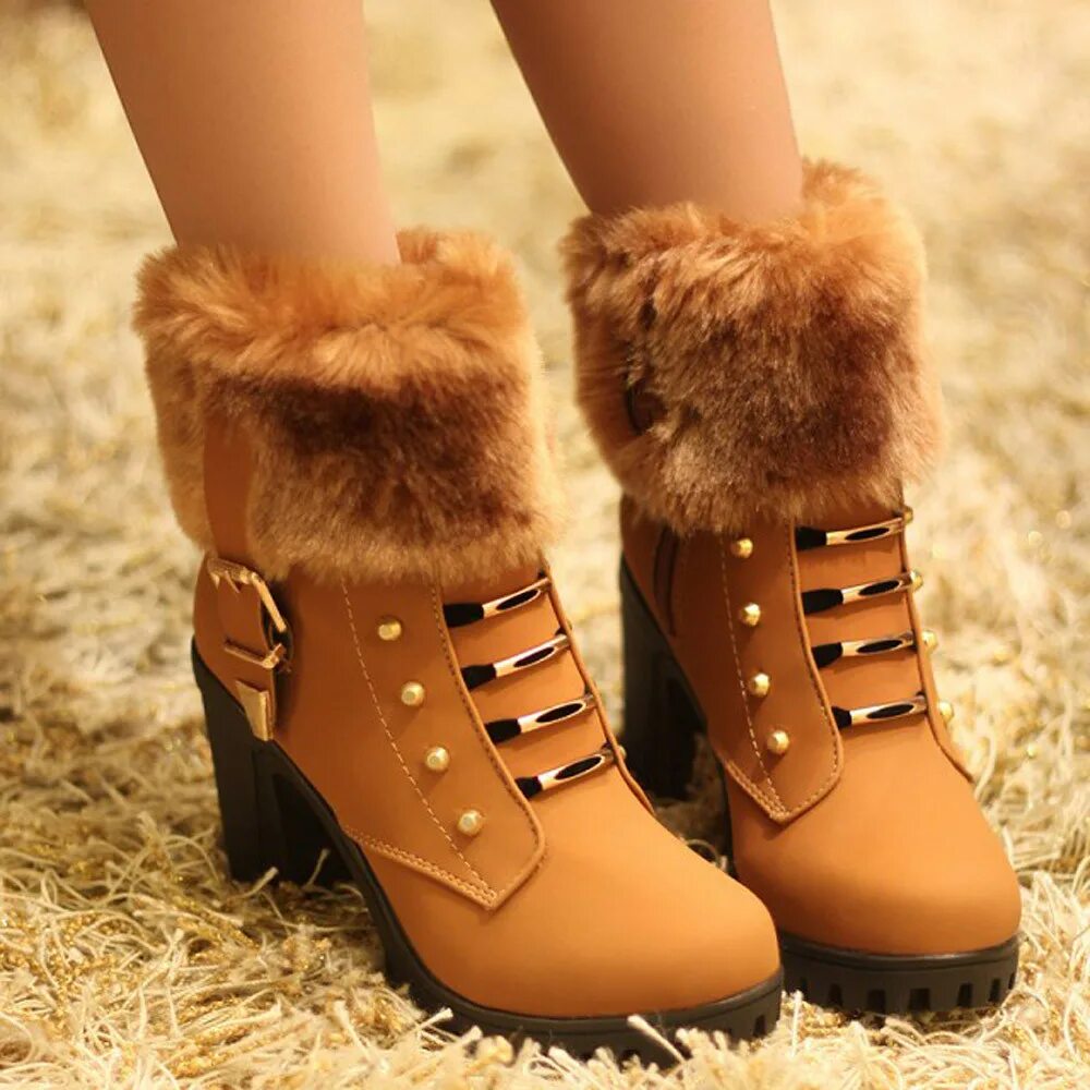 Зимняя обувь. Ботинки женские. Красивая зимняя обувь. Модные зимние ботинки.