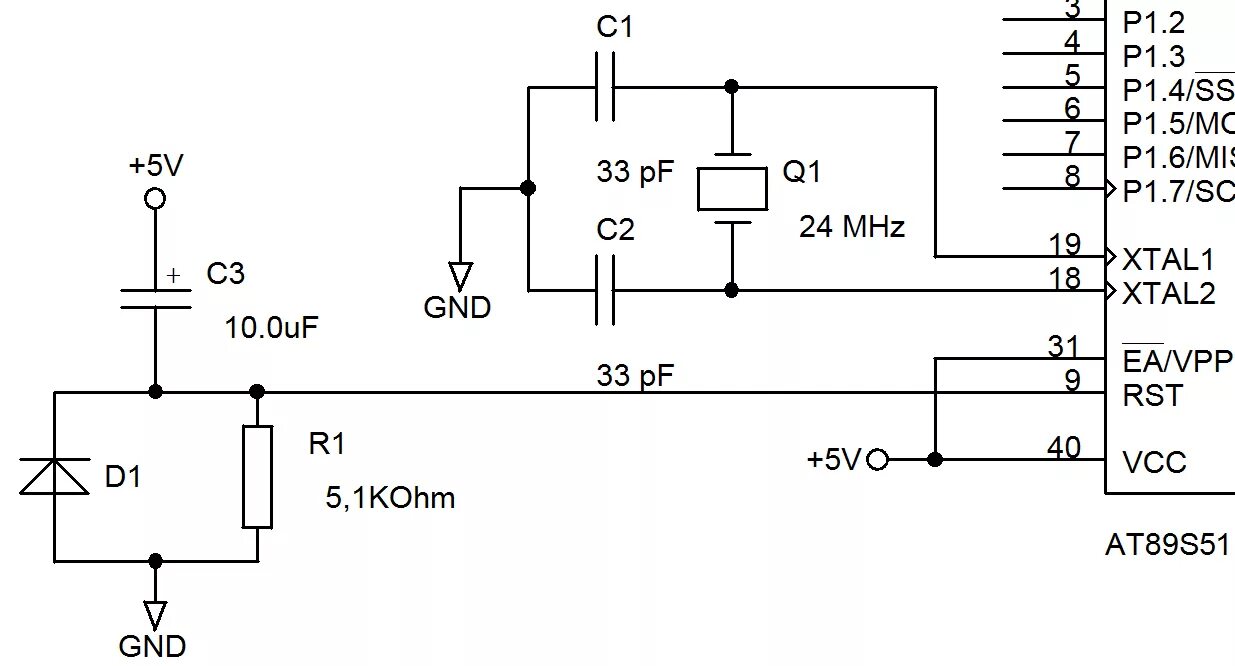 Схема подключения кварцевого резонатора к микроконтроллеру. Схема включения микроконтроллера. Схема цепи сброса микроконтроллера. Схема подключения кварцевого генератора к микроконтроллеру. Скинь схему