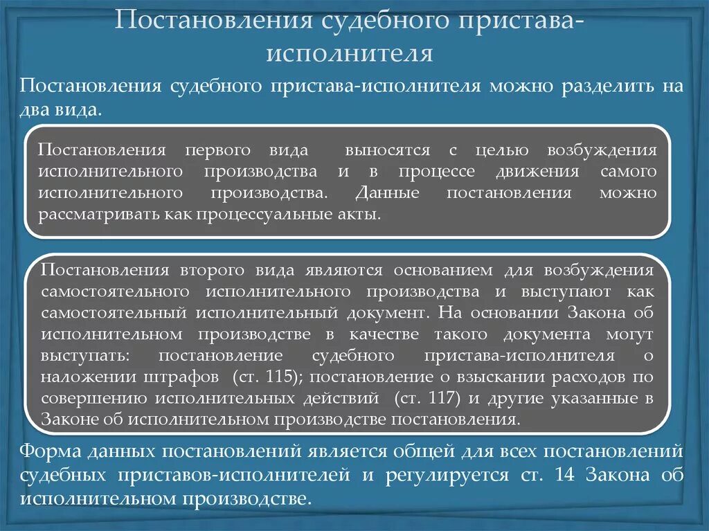 Исполнительные действия судебного пристава