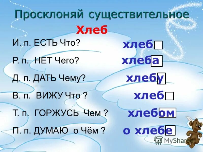 Рубить существительное. Просклонять хлеб по падежам. Просклонять слово хлеб. Падеж слова хлеб. Хлеб как склоняется.