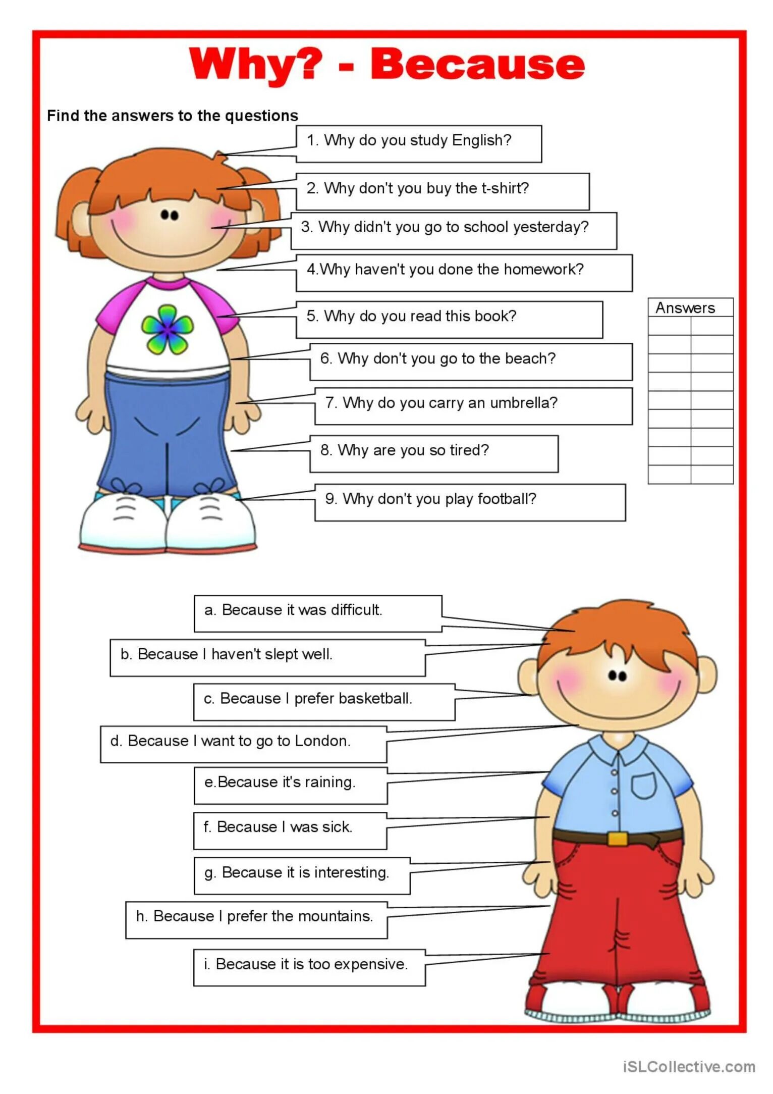 Why questions. Why because. why because упражнения. why because worksheets. why because exercises.