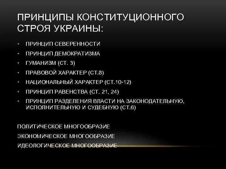 Украина какой строй. Принципы Украины государственной.