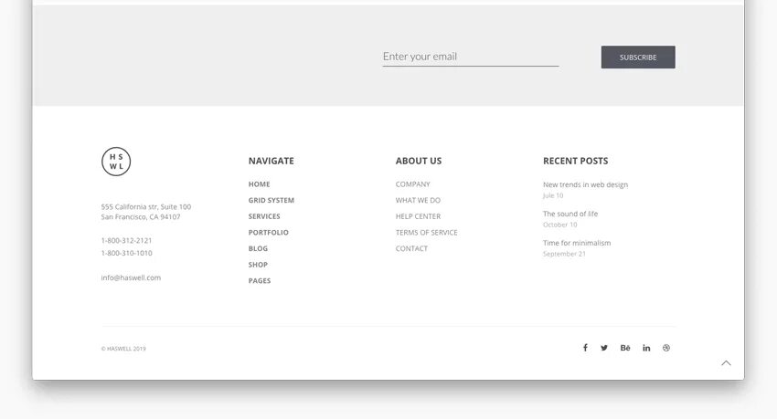 Footer react. Minimal footer design. footer ui. шапка и футер дизайн страницы презентации.