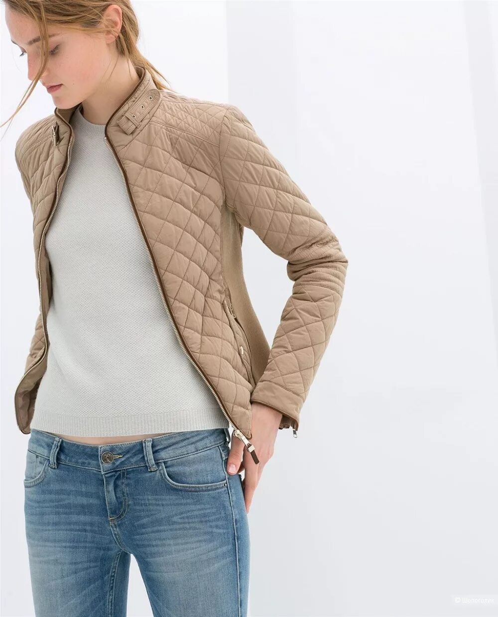 Zara Jacket Quilted. Женская стеганная куртка Zara. Стеганая куртка Zara Basic. Тонкая стеганая куртка