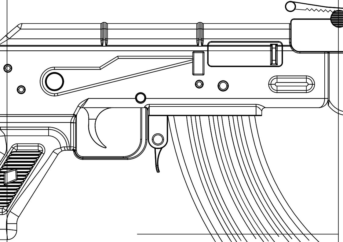 Чертеж ствольной коробки АК 47. Ак74 автомат чертеж. Автомат Калашникова АК-47 чертеж. АК 74 чертеж. Распечатка автоматы