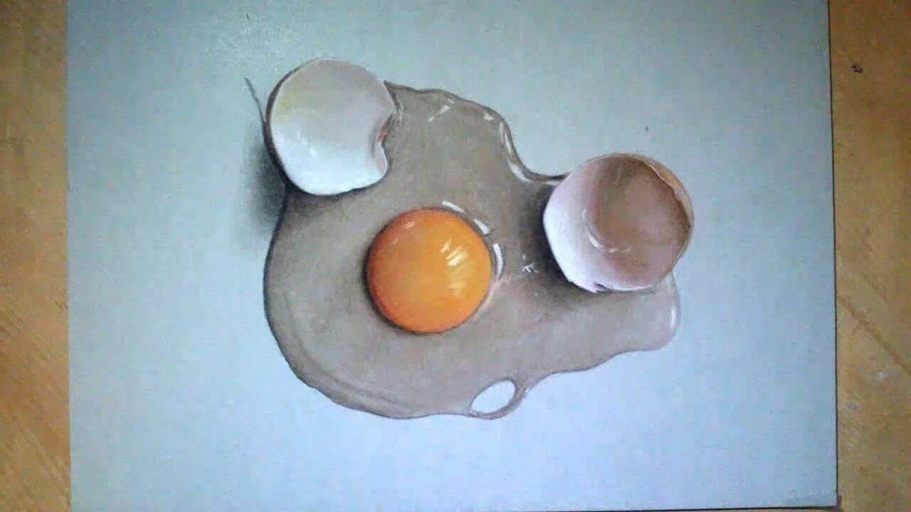Яичница рисунок реалистичный. Разбитое яйцо. Яичница карандашом. Яичница 3д.