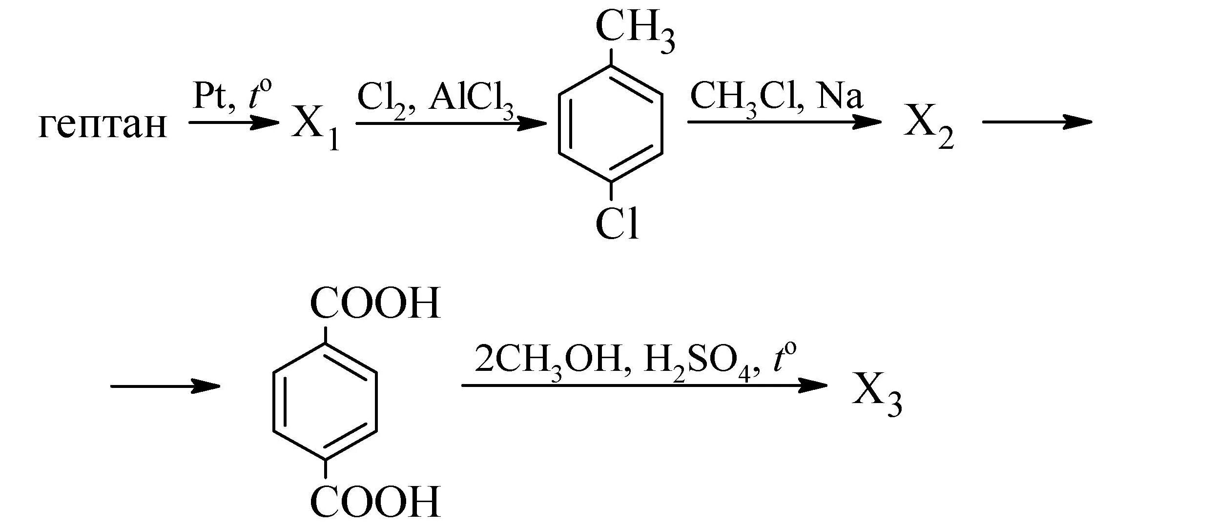 Гептан pt t реакция. Гептан pt t x1 cl2. Цепочки реакций бензол. Цепочки превращения органических веществ.