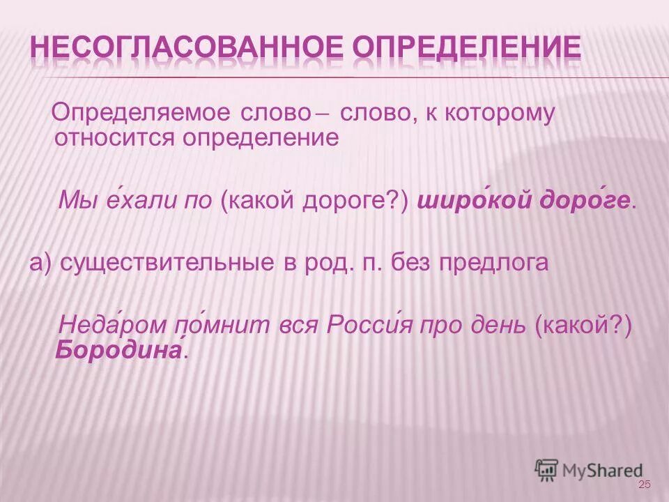 Определение которое относится к определяемому слову.