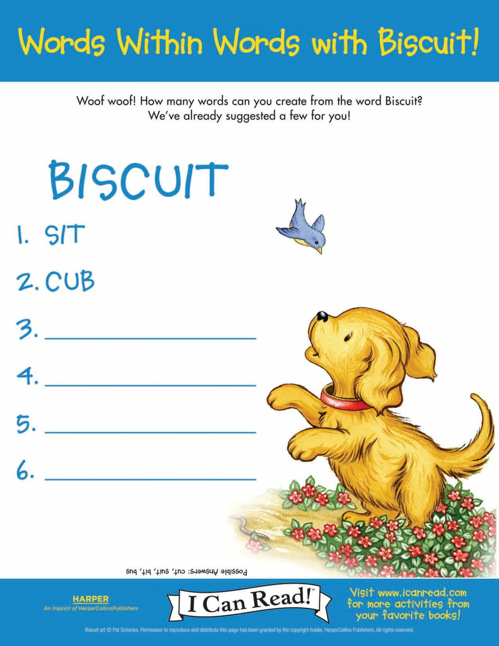 Words within words. Biscuit i can read books for Kids.