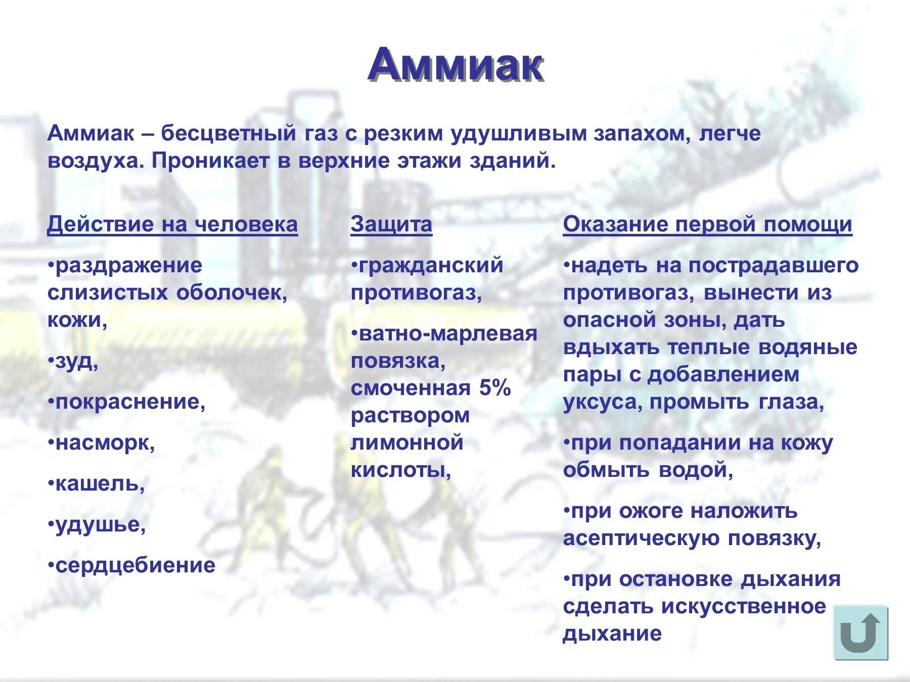 При наличии в атмосфере паров аммиака необходимо перемещаться. Умиак. Аммиак это ОБЖ. Воздействие аммиака на организм человека.