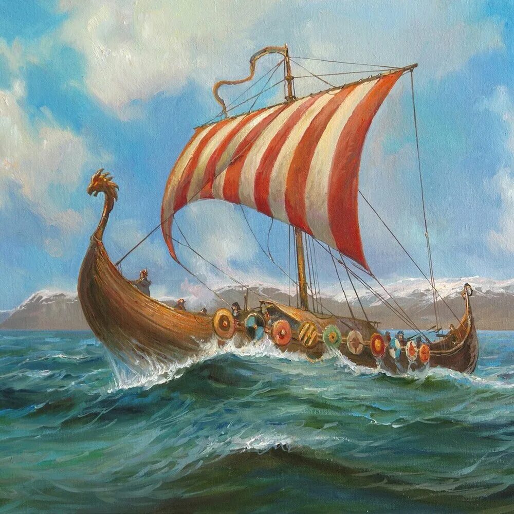 мореплаватели древние викинги. боевой драккар викингов. дракар норманнов. боевой корабль викингов драккар. ладья драккар викингов.