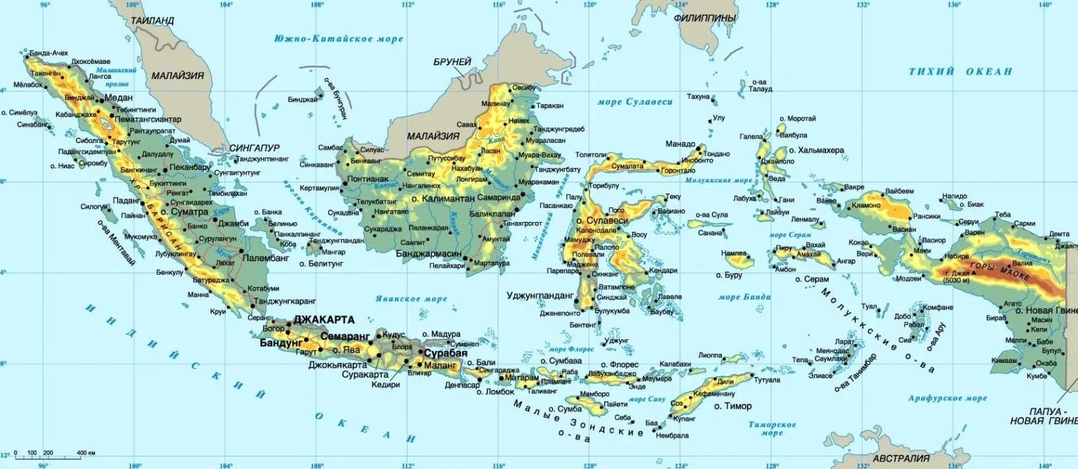 Большие Зондские острова на карте Евразии. Индонезия карта географическая. Индонезия на карте физической карте.