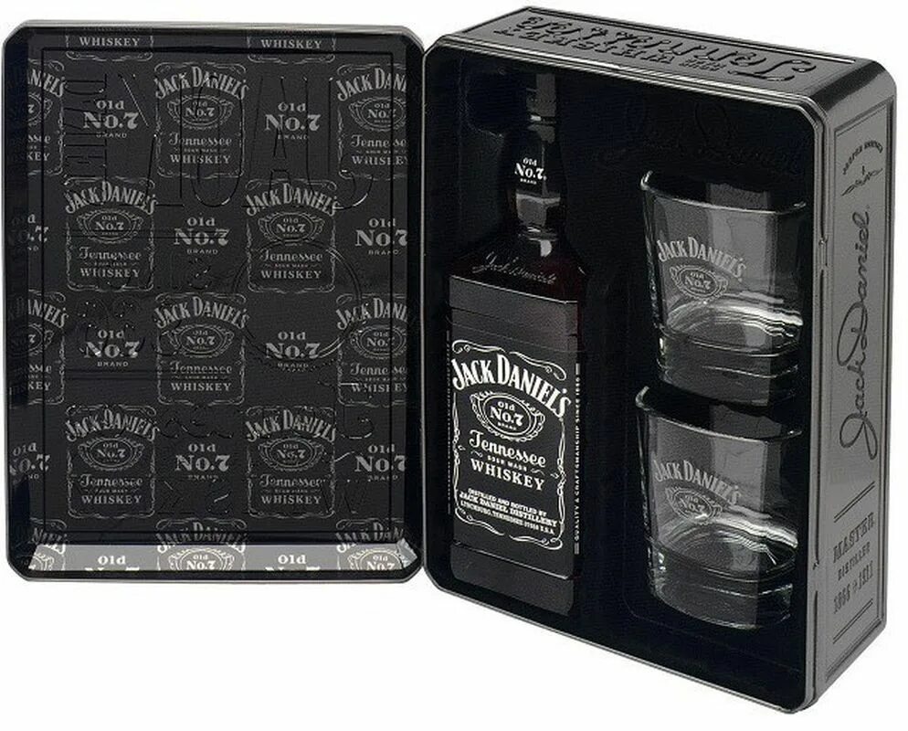 Виски Джек Дэниэлс, 0.7. Джек Дэниэлс в металлической коробке с 2 стаканами. Джек Дэниел,с 0,7 +2стакана. Виски"Джек Дэниел'с Теннесси виски" 0,7л. Виски 2 стакана