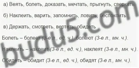 Определите спряжение глагола веет
