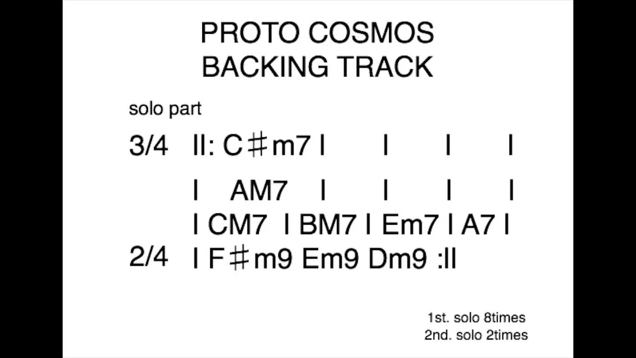 Ноты back on track. Proto Cosmos Transcription. Backing track am