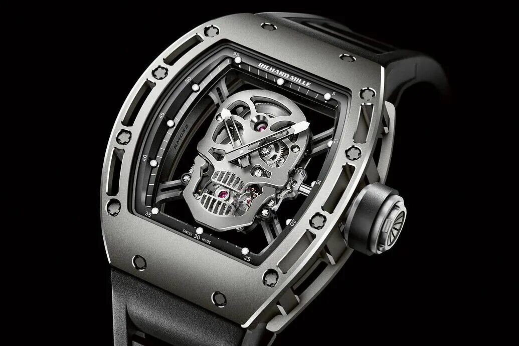 Копи часы. Часы Richard Mille Tourbillon RM 052 Skull. Richard Mille RM 052 Tourbillon Skull. Часы Richard Mille RM 52-01 Tourbillon Skull. Часы Пескова Richard Mille.