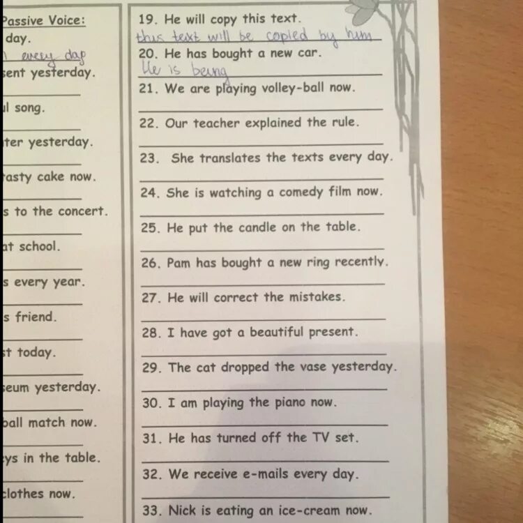 I clean my Room every Day в пассивный залог. He will copy this text Passive Voice ответы. I clean my Room every Day Passive Voice ответы. He has bought a New car в пассивном залоге.