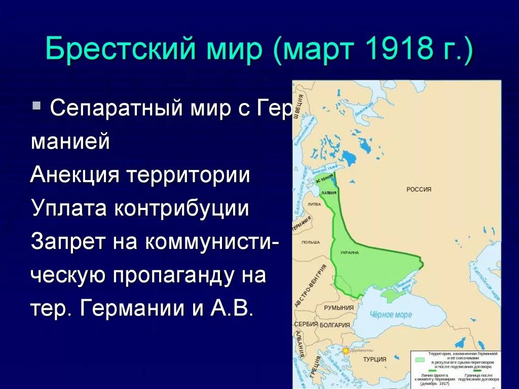 Брестский Мирный договор 1918. Границы по Брестскому миру.