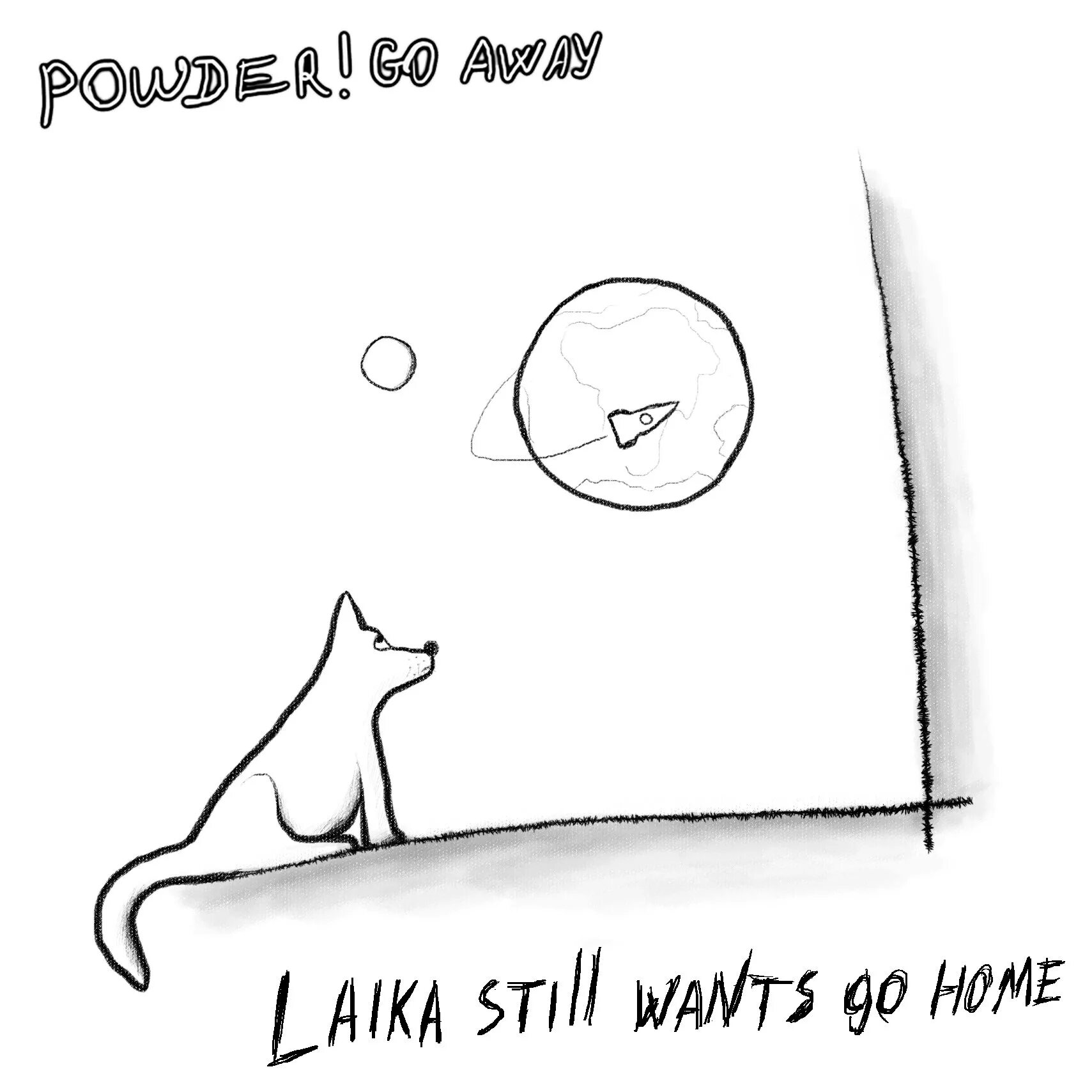 He wants go home. Powder go away laika. Laika still wants go Home. Go away. Go away кот.