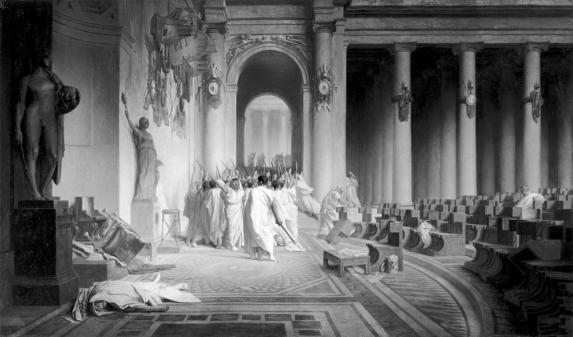 Чезаре Маккари (1888) заседание Римского Сената. Жером смерть Цезаря. Сенат в древнем Риме.