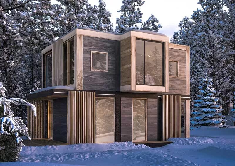 модульный дом тини хаус. лофт тини хаус. современный мини дом. тини хаус экстерьер. модульный каркасный дом.