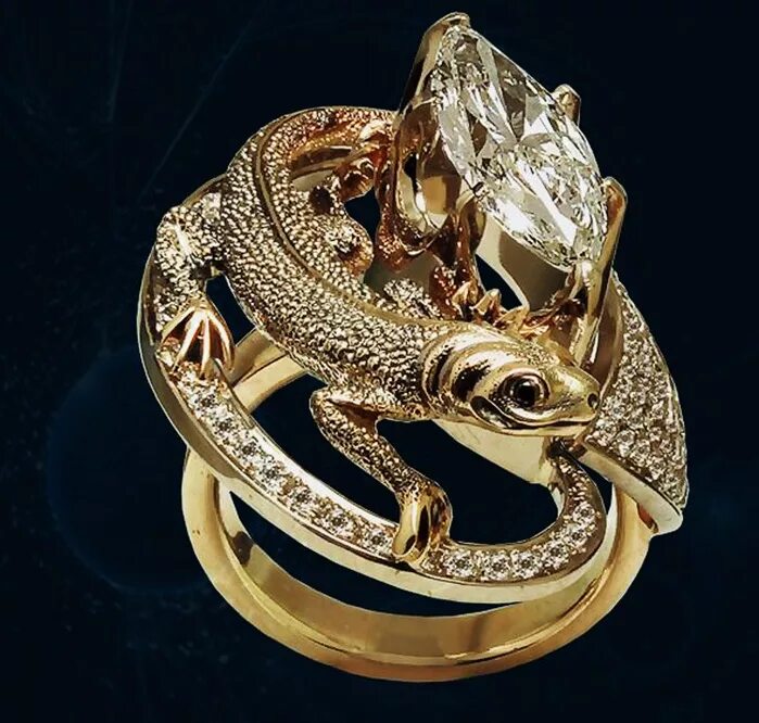 Кольцо в виде россии. Ювелир Орлов. Необычные ювелирные кольца. Эксклюзивные золотые украшения.
