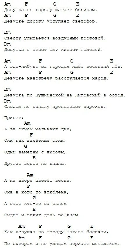 Бутусов девушка по городу аккорды на гитаре. Бутусов девушка по городу на гитаре. Бутусов аккорды на гитаре.