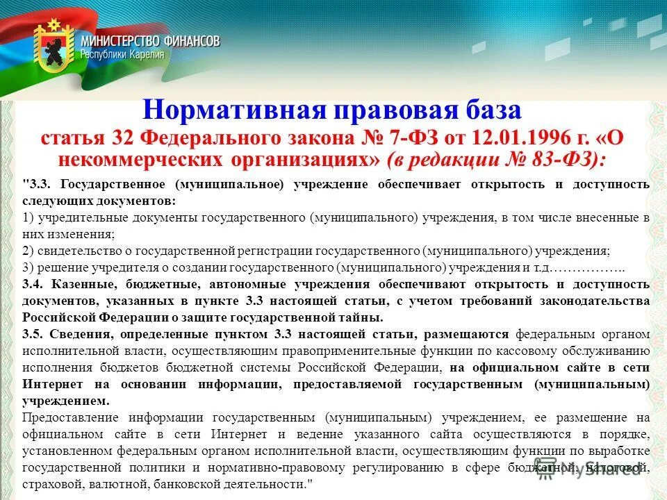 Статья 32 фз 7 о некоммерческих организациях