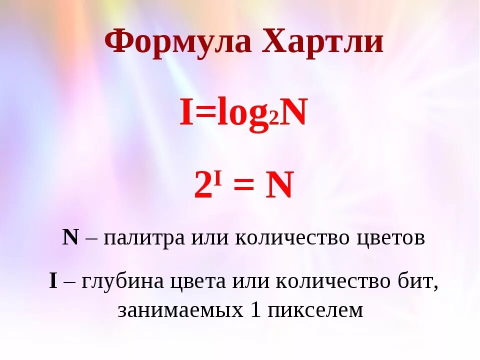 Глубина цвета формула. Формула глубины цвета в информатике. Формула нахождения количества цветов в палитре. Количество цветов формула.