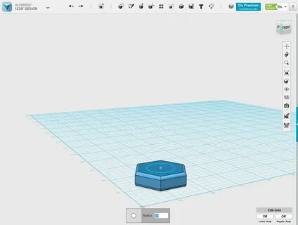 Вид шляпки болта в Autodesk 123D Design. 