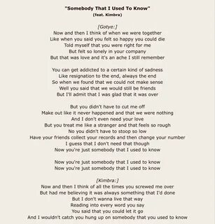 Used to know song