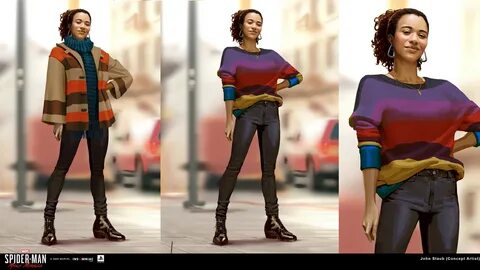 Concept art of Phin Clothing from the video game Spider Man Miles Morales b...