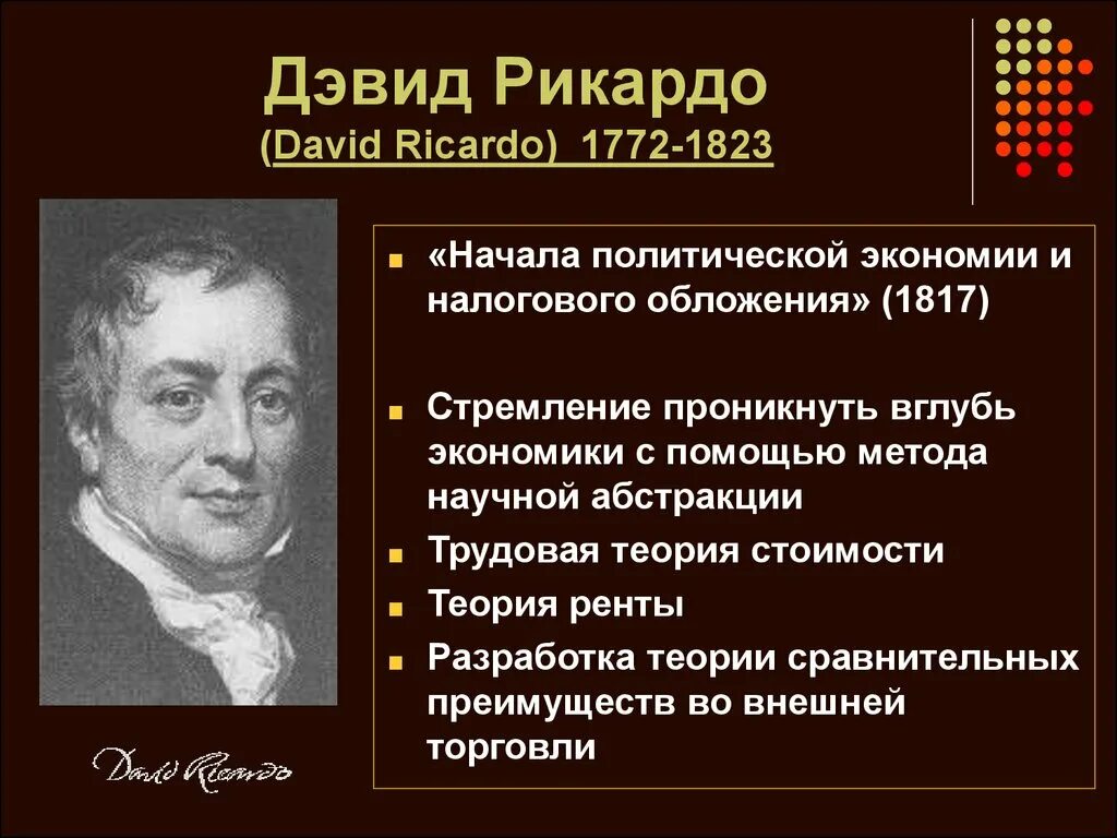 Представитель классической теории. Дэвид Рикардо. Рикардо экономист труды.